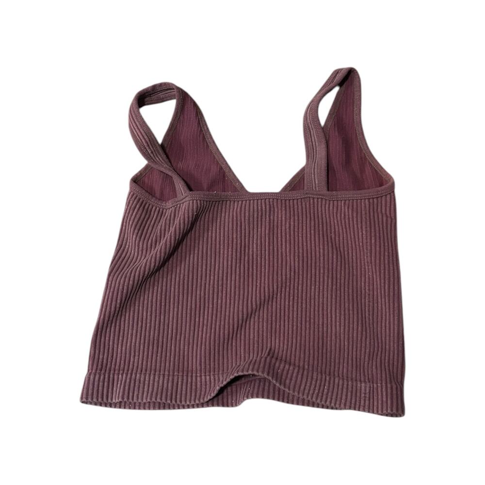 Aura Pink Ribbed Crop Tank Size M - Picture 2 of 3